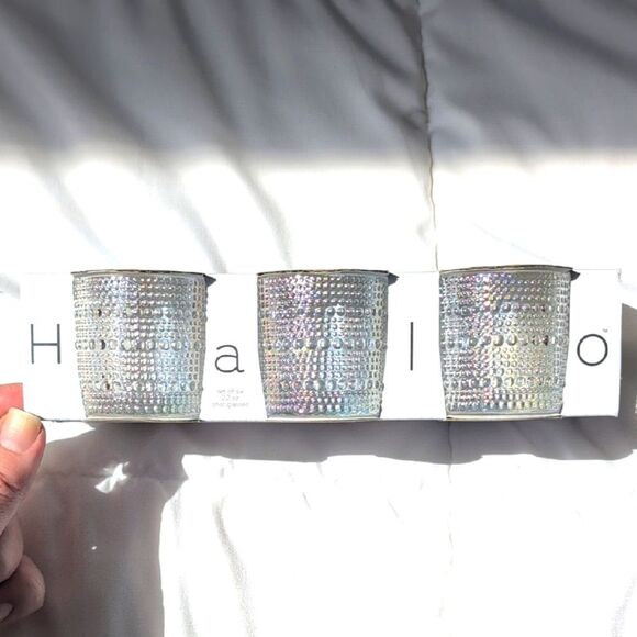 Halo Set Of 6 22 Ounce Iridescent Shot Glasses, NEW - Picture 1 of 4